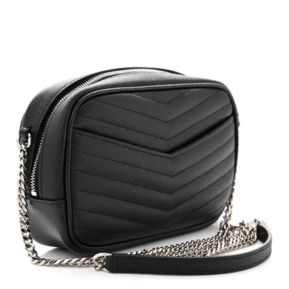 Saint Laurent Grain De Poudre Matelasse Monogram Mini Lou Camera Bag Black 3 of 10