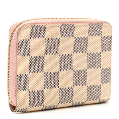 Louis Vuitton Damier Azur Zippy Coin Purse Rose Ballerine 3 of 6