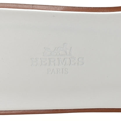 Hermes Box Calfskin Oran Sandals 39 White 7 of 9