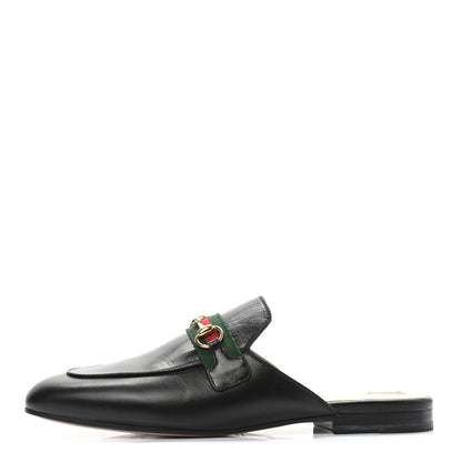 Gucci Malaga Kid Web Womens Princetown Slippers 39.5 Black 1 of 8