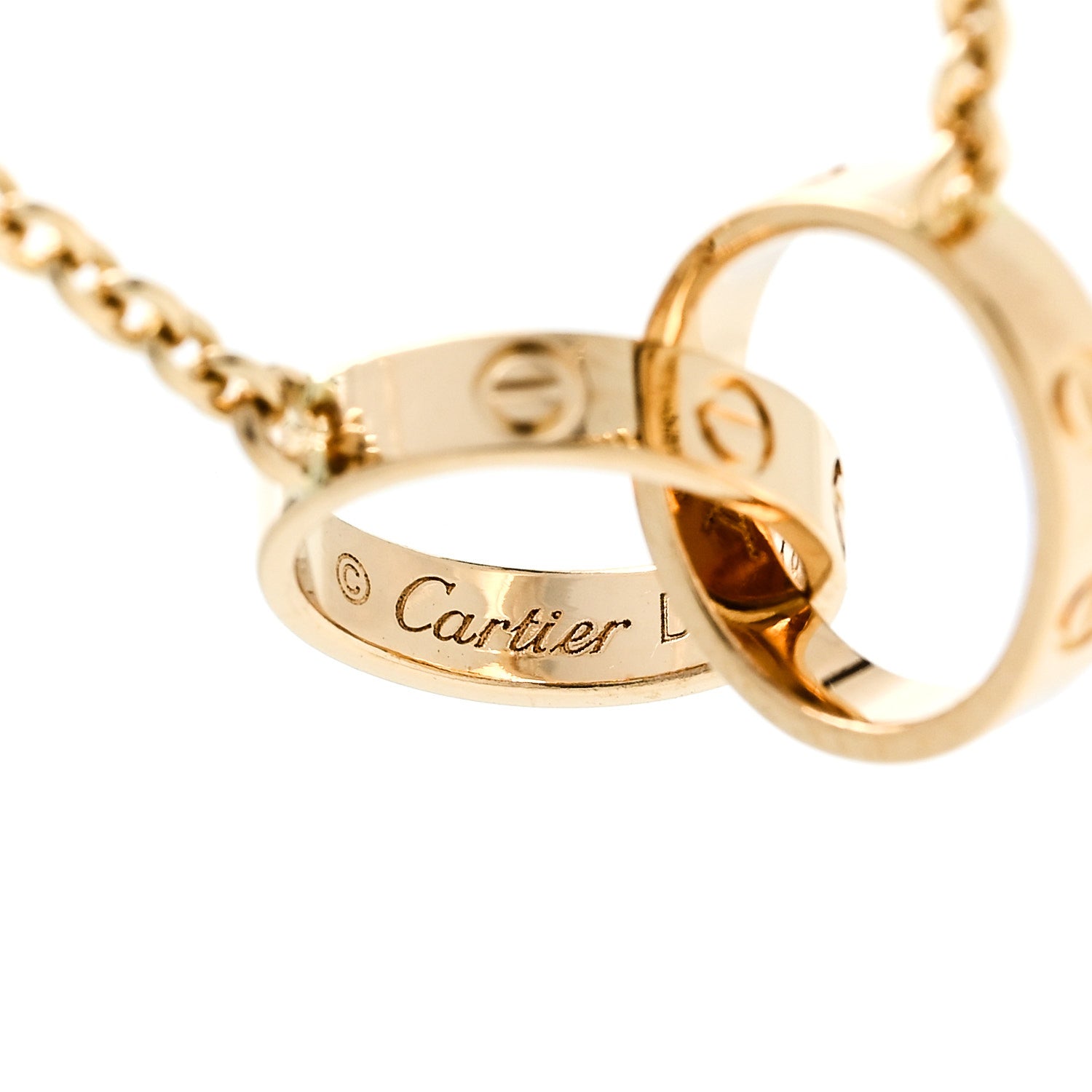 Cartier 18K Yellow Gold Interlocking LOVE Necklace 5 of 6