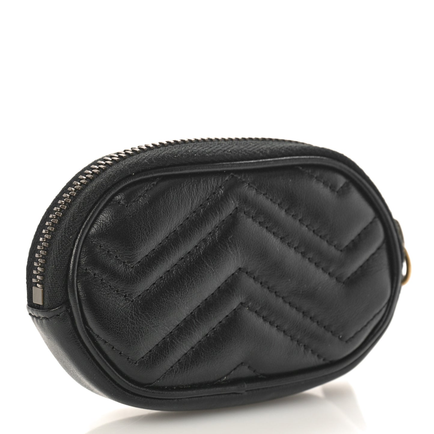 Calfskin Matelasse GG Marmont Oval Coin Purse Black