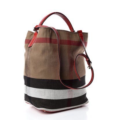 Burberry Canvas Mega Check Medium Ashby Hobo Cadmium Red 4 of 12