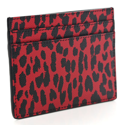 Saint Laurent Grain De Poudre Baby Cat Print Card Case Rouge Eros Black 3 of 8
