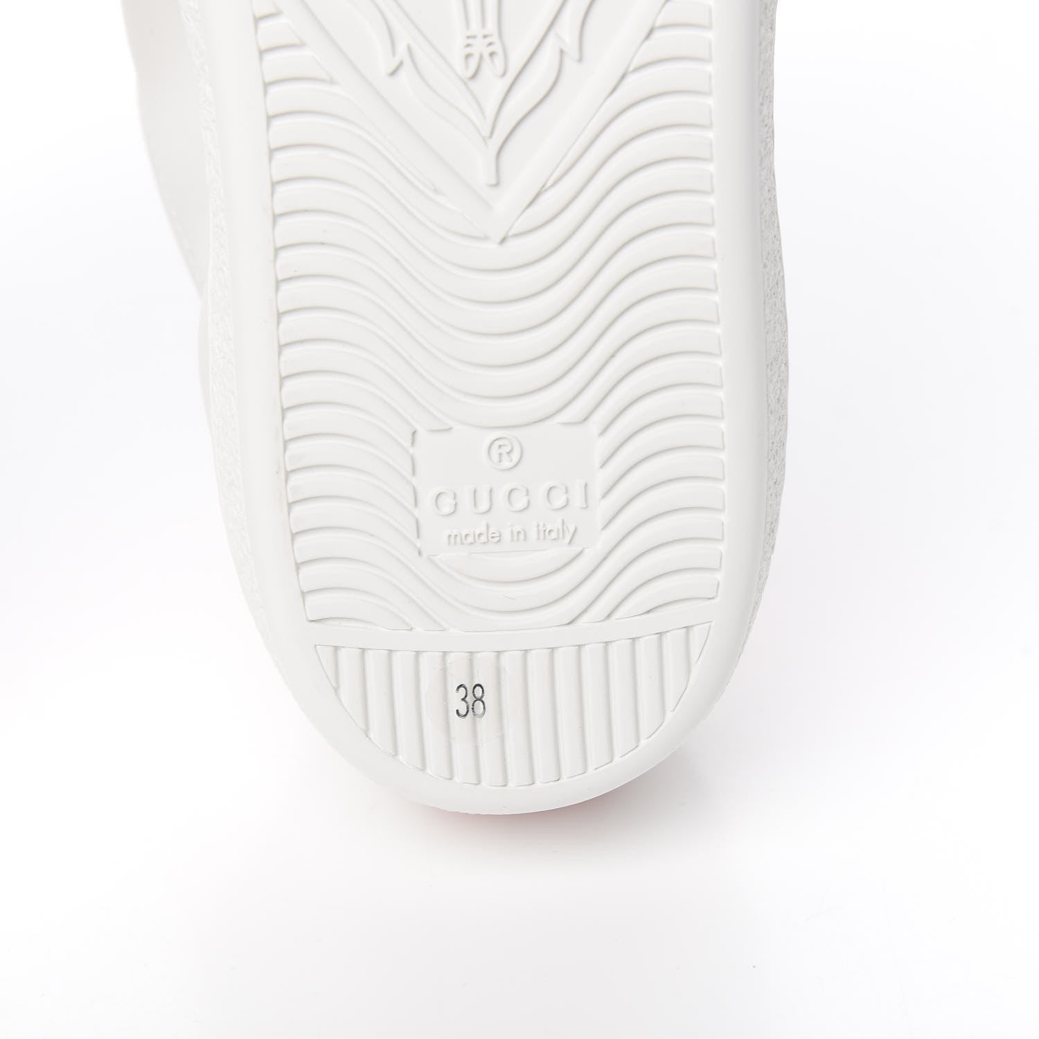 Gucci Calfskin Ayers Crystal Web Womens New Ace Pineapple Sneakers 38 White 6 of 9