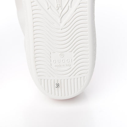Gucci Calfskin Ayers Crystal Web Womens New Ace Pineapple Sneakers 38 White 6 of 9