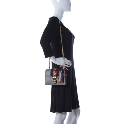 Gucci Calfskin Mini Sylvie Chain Shoulder Bag Deep Grey 3 of 11