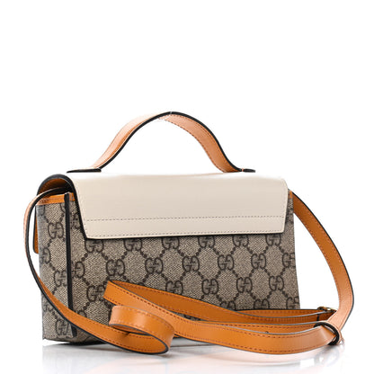 Gucci GG Supreme Monogram New Sakai Calfskin Mini Padlock Top Handle Shoulder Bag Beige Ebony Mystic White Sun Oil 3 of 9