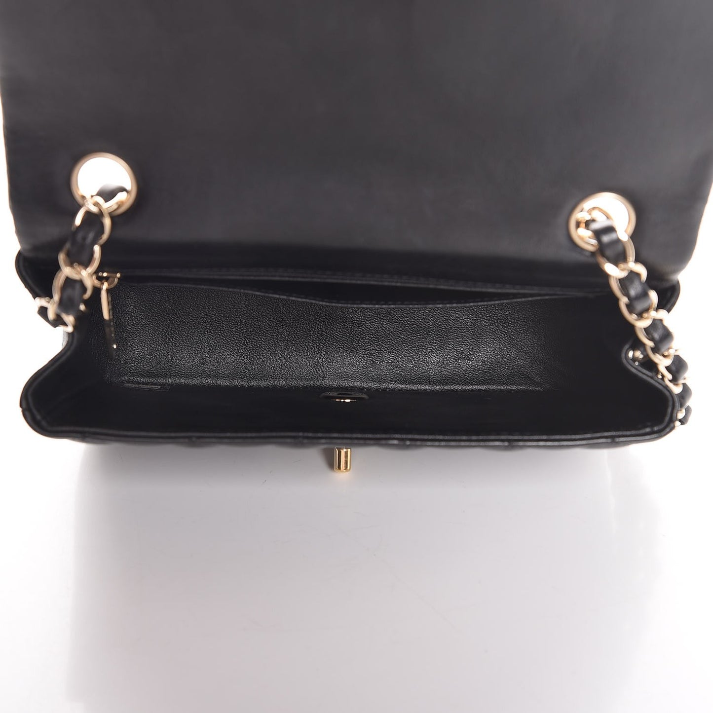 Lambskin Quilted Mini Rectangular Flap Black