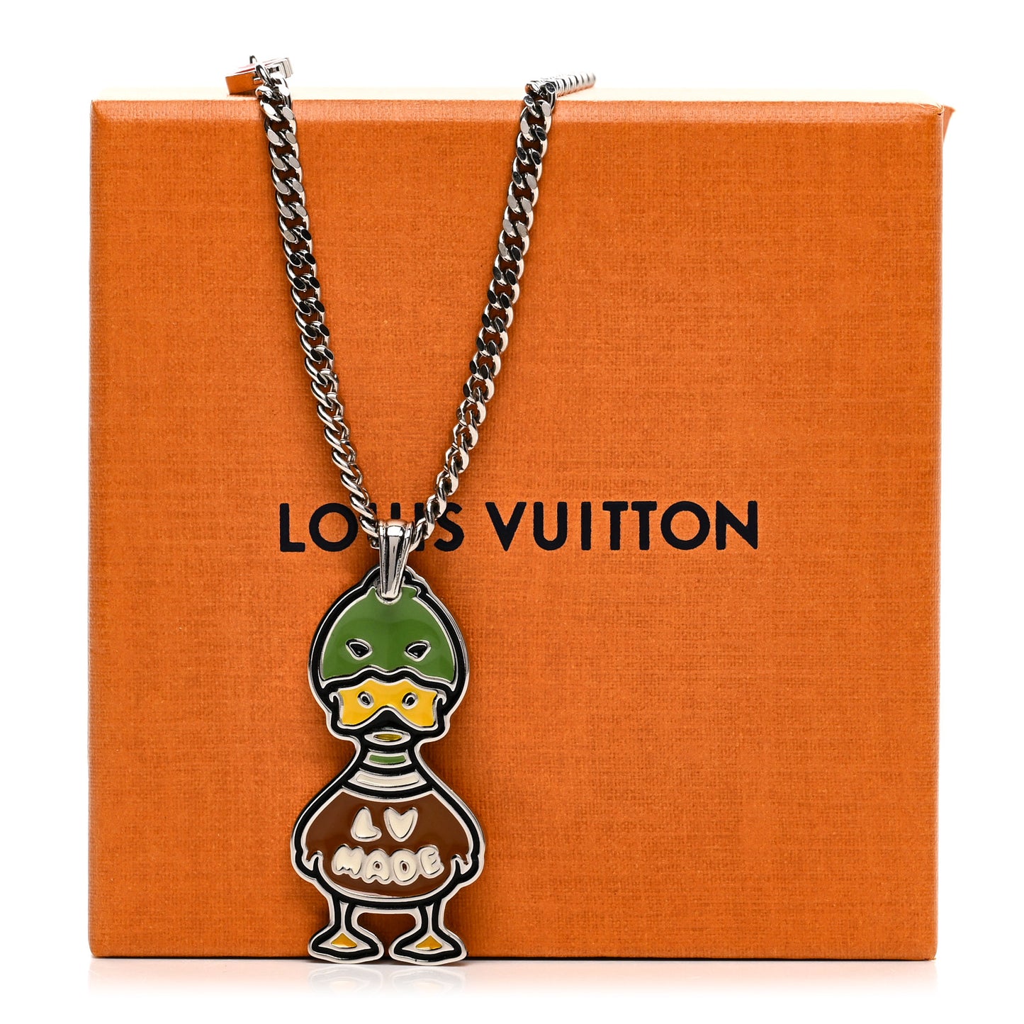 X NIGO Metal Enamel Duck Pendant Necklace