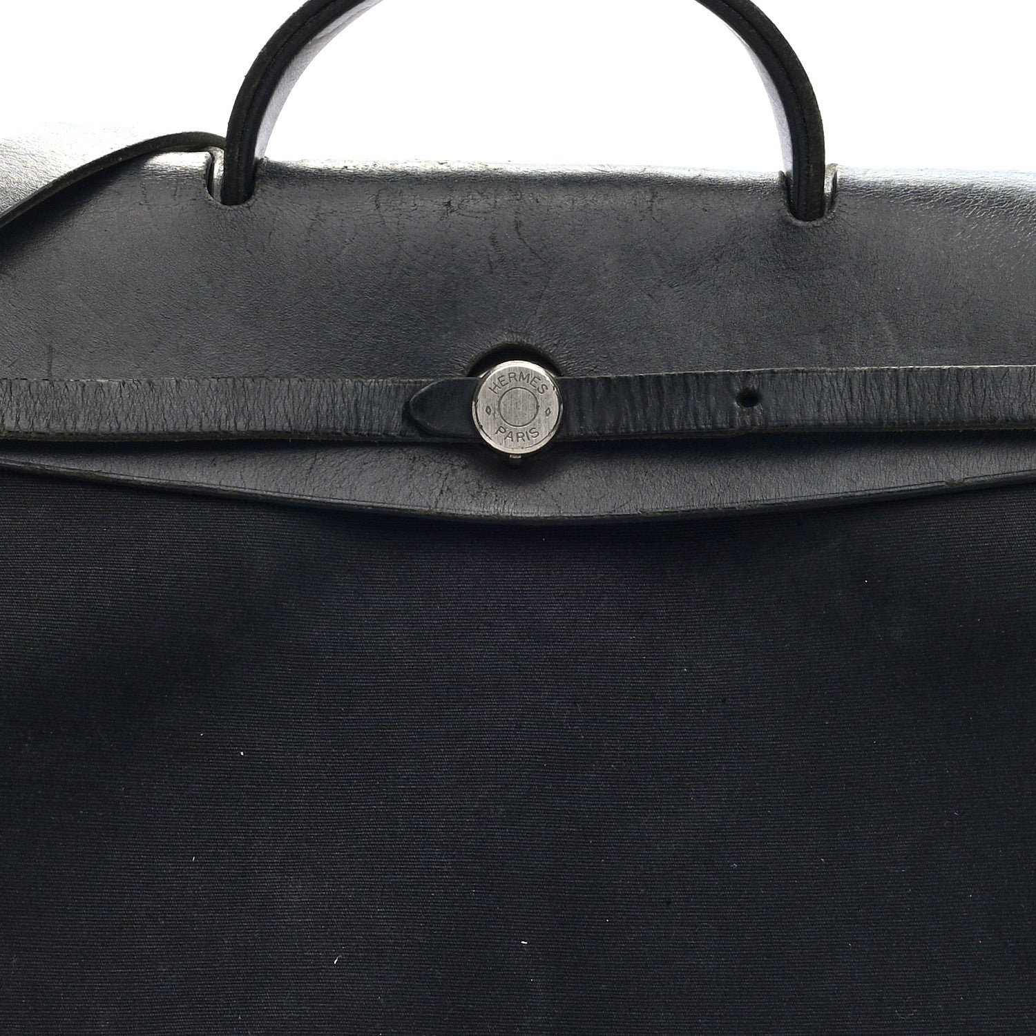 Hermes Toile Vache Calfskin Herbag 40 GM Black 7 of 10