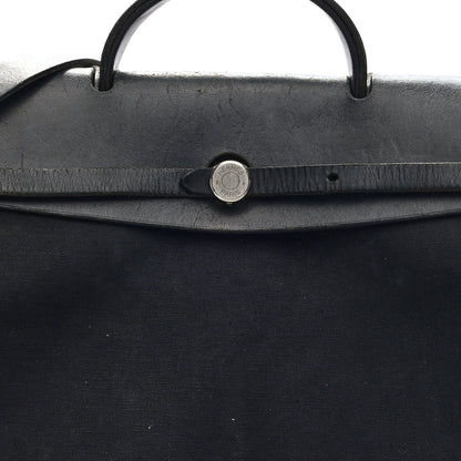Hermes Toile Vache Calfskin Herbag 40 GM Black 7 of 10