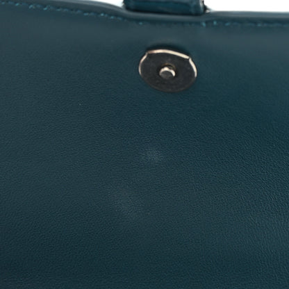 Balenciaga Shiny Calfskin Crocodile Embossed Small Hourglass Top Handle Bag Dark Petrol Blue 11 of 12