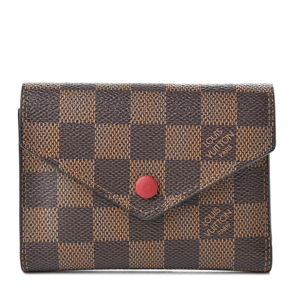 Louis Vuitton Damier Ebene Victorine Wallet Red 1 of 10