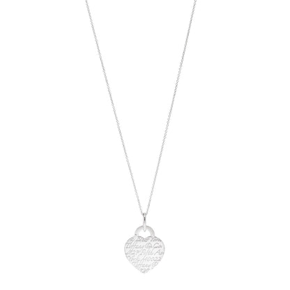 Tiffany Sterling Silver Notes Heart Tag Charm Necklace 1 of 6