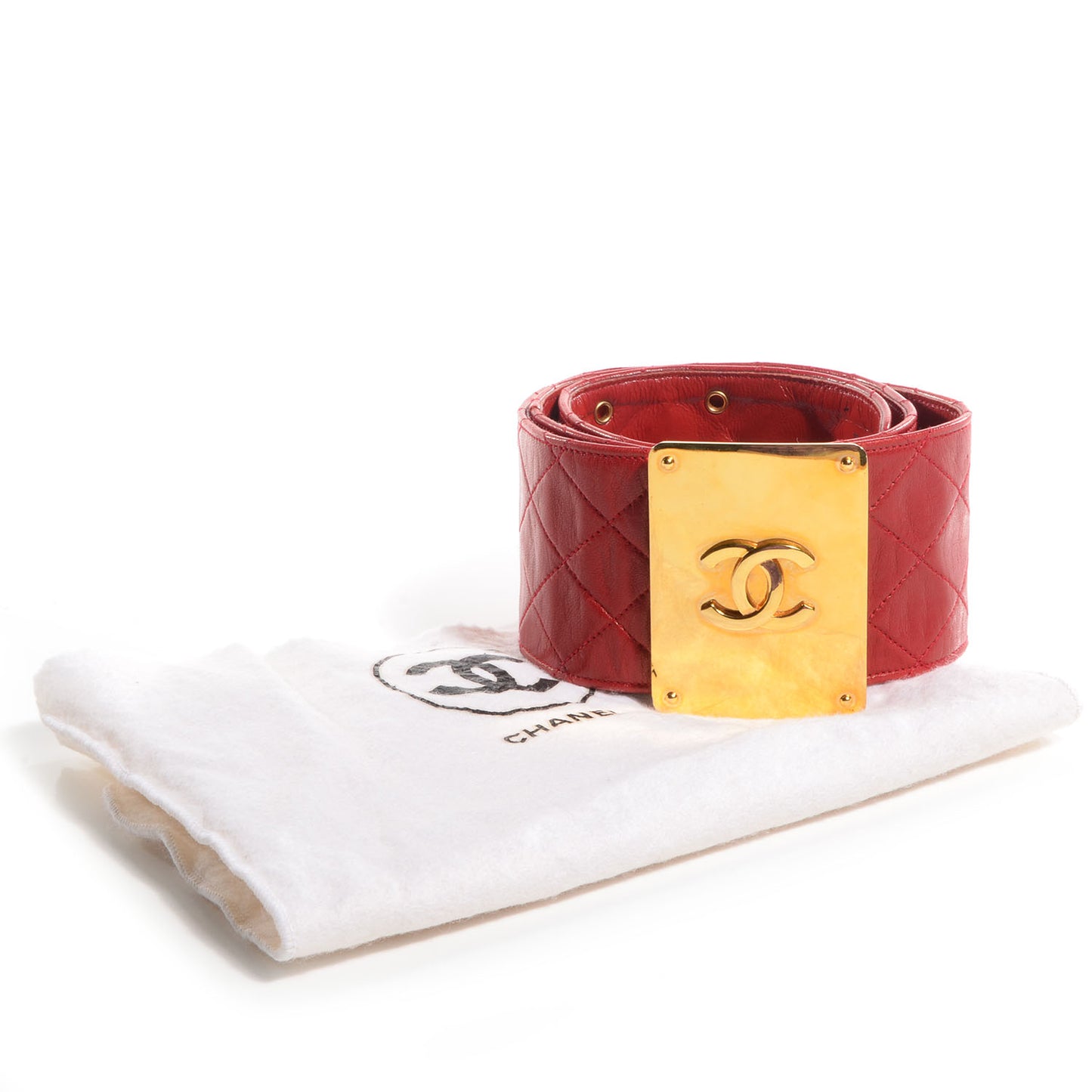 Lambskin Quilted Wide Belt 85 34 Red