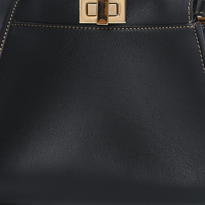 Fendi Vitello King Canvas Chinese New Year Tiger Embroidered Mini Peekaboo Iconic Satchel Black Dark Yellow 8 of 11