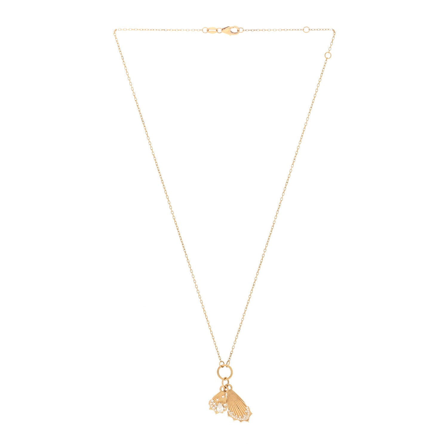 Foundrae 18K Yellow Gold Diamond Encrusted Butterfly Wings Miniature Medallion Necklace 3 of 6