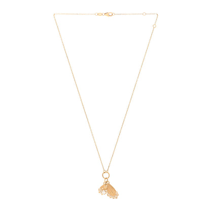 Foundrae 18K Yellow Gold Diamond Encrusted Butterfly Wings Miniature Medallion Necklace 3 of 6