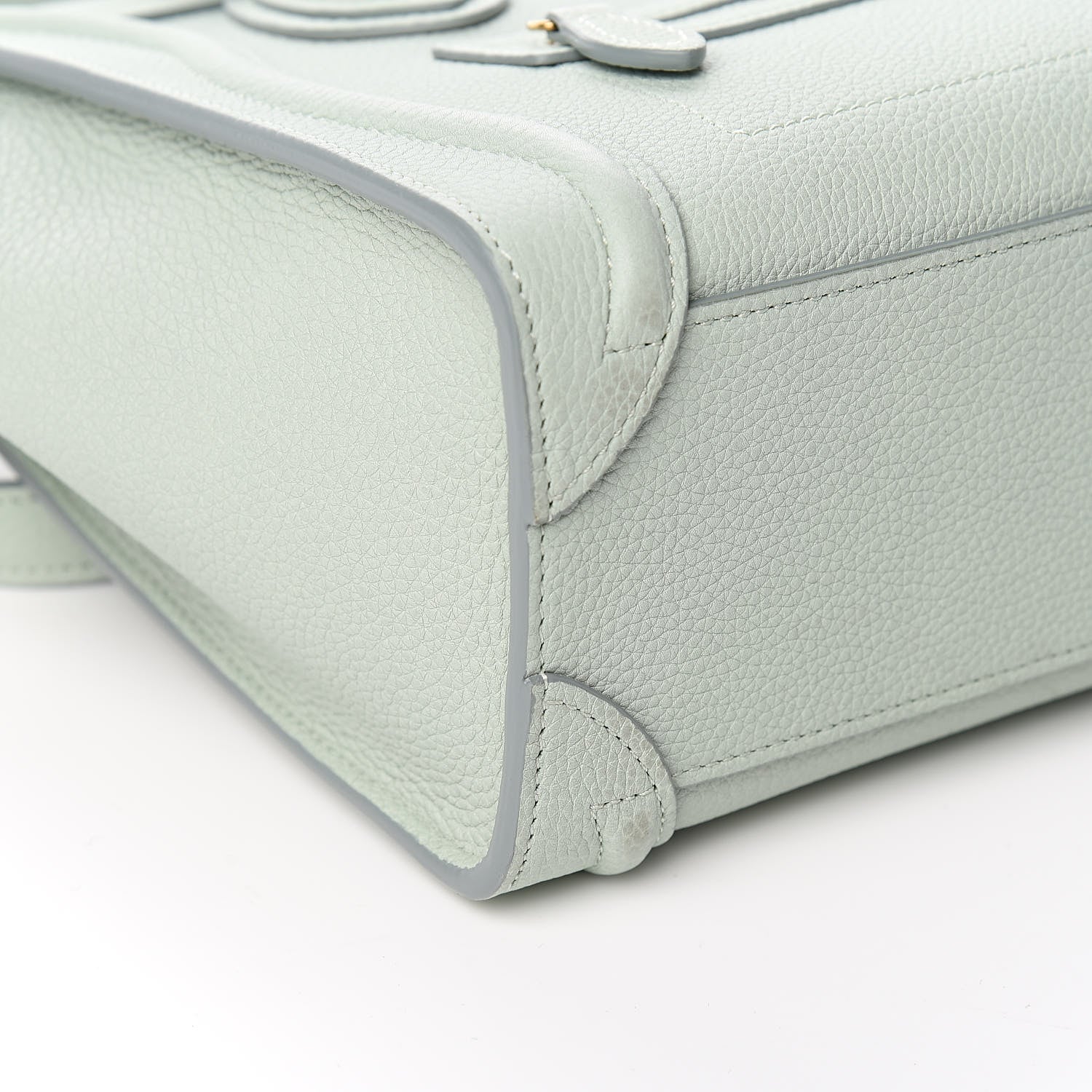Celine Drummed Calfskin Nano Luggage Almond 8 of 10