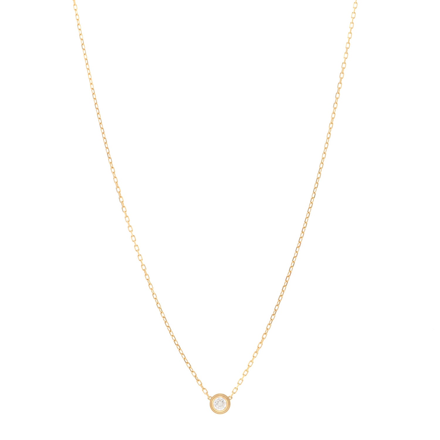 Cartier 18K Yellow Gold Diamond LM D'Amour Pendant Necklace 1 of 5