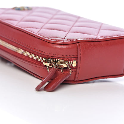 Chanel Lambskin Quilted Zip Phone Case Red 8 of 10