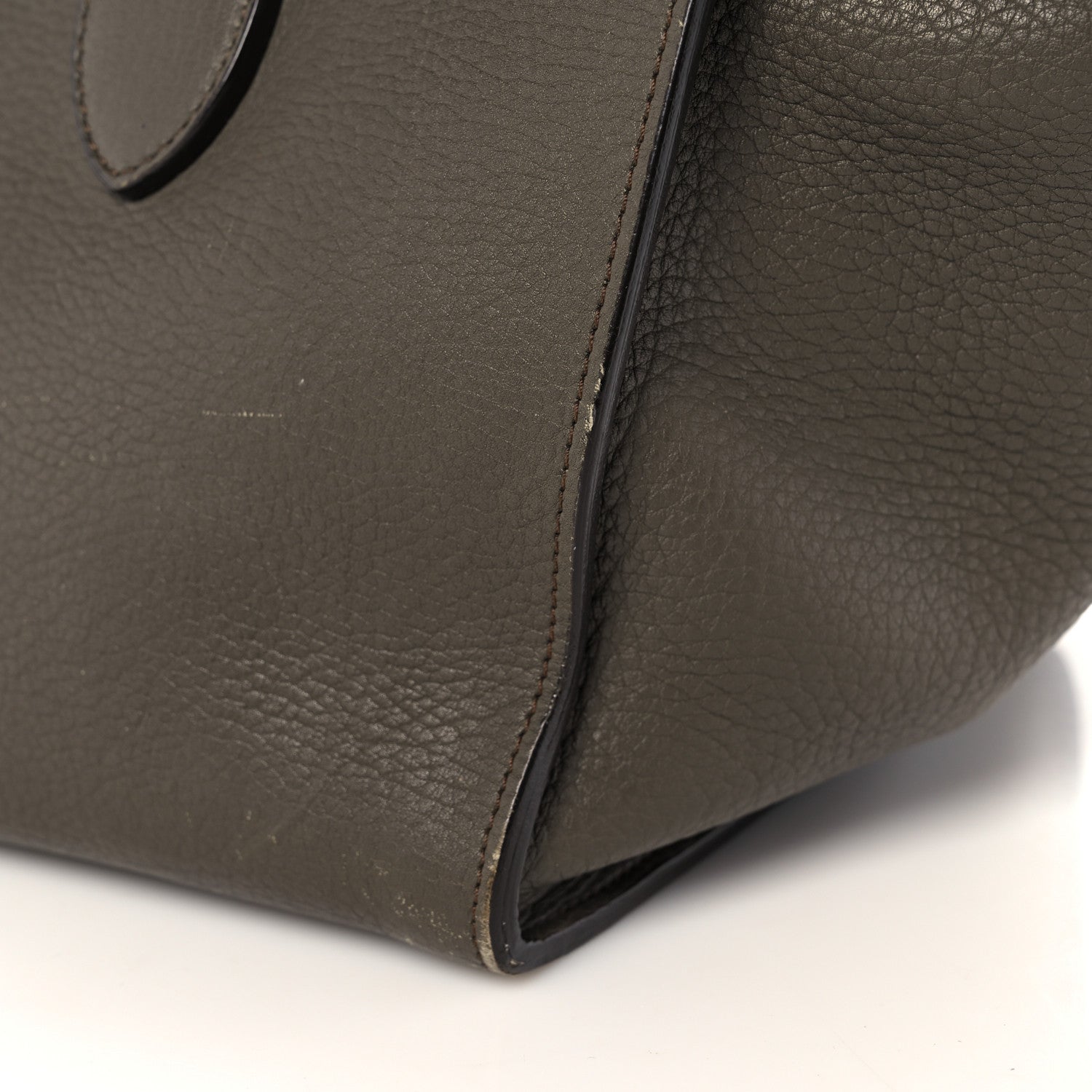 Celine Crisped Calfskin Small Tie Knot Tote Dark Khaki 27 of 39