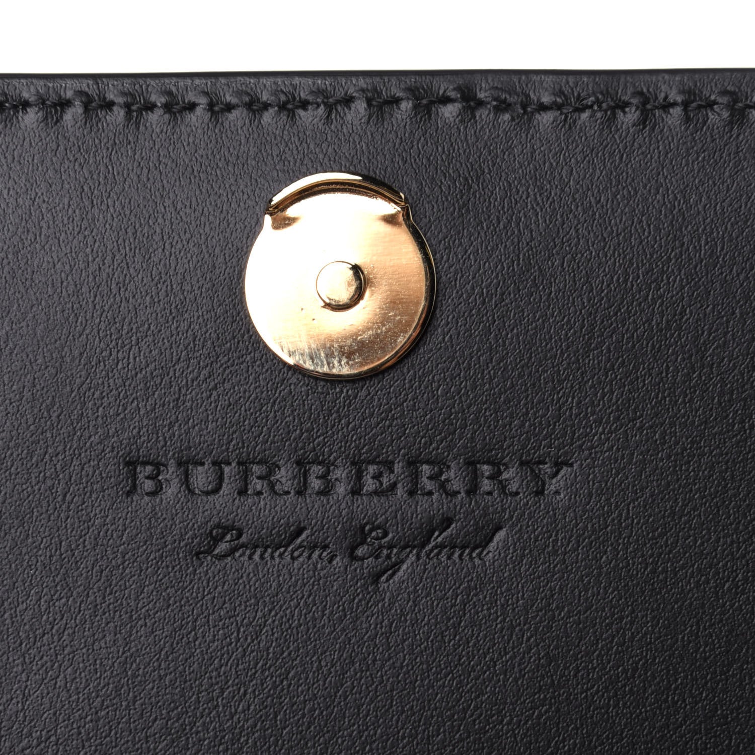 Burberry Derby Calfskin House Check Wallet On Chain Black 6 of 11