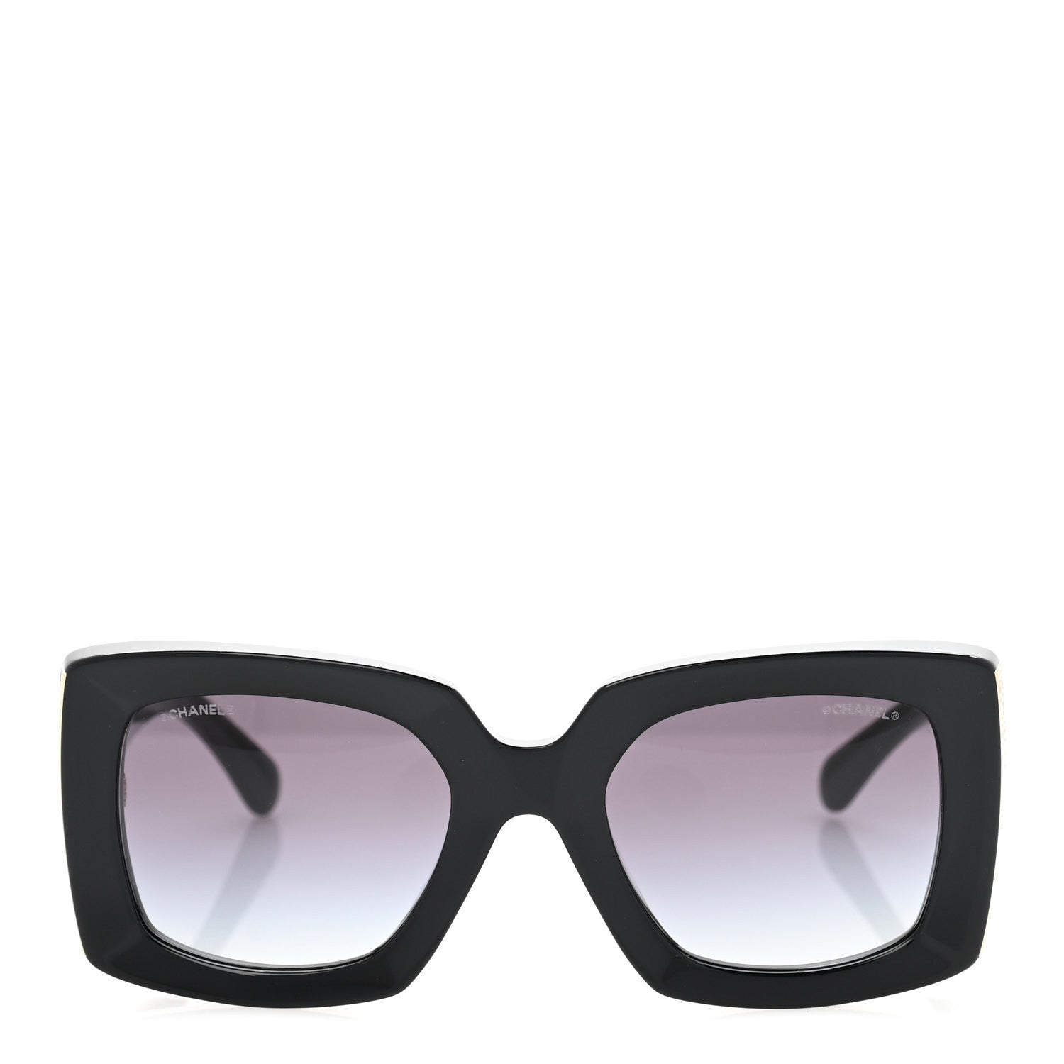Chanel Acetate Rectangle Sunglasses 5435-A Black 2 of 9