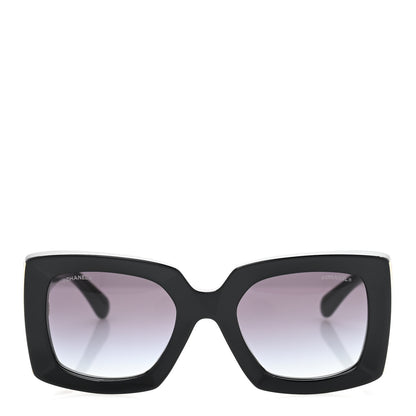 Chanel Acetate Rectangle Sunglasses 5435-A Black 2 of 9