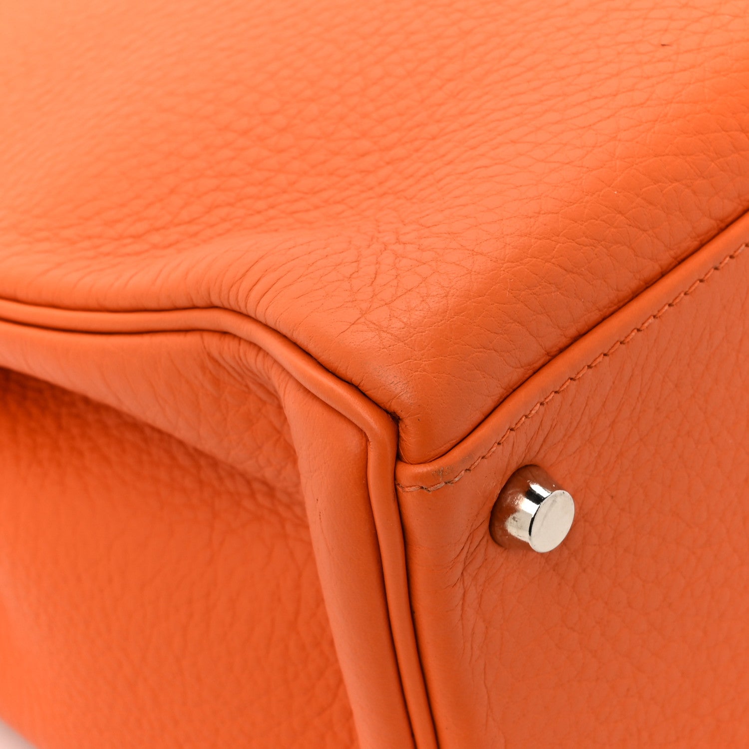 Hermes Taurillon Clemence Kelly Retourne 32 Orange 18 of 20