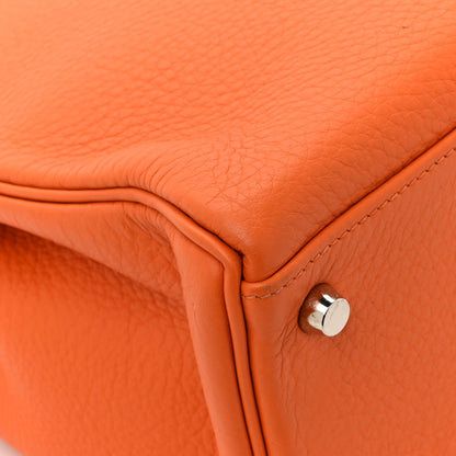 Hermes Taurillon Clemence Kelly Retourne 32 Orange 18 of 20