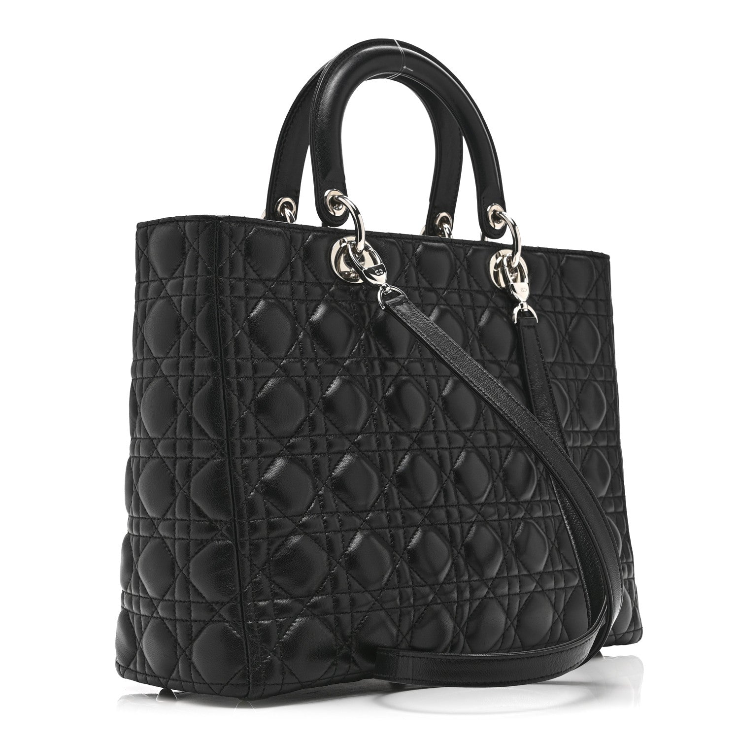 Christian Dior Lambskin Cannage Large Lady Dior Black 1848943