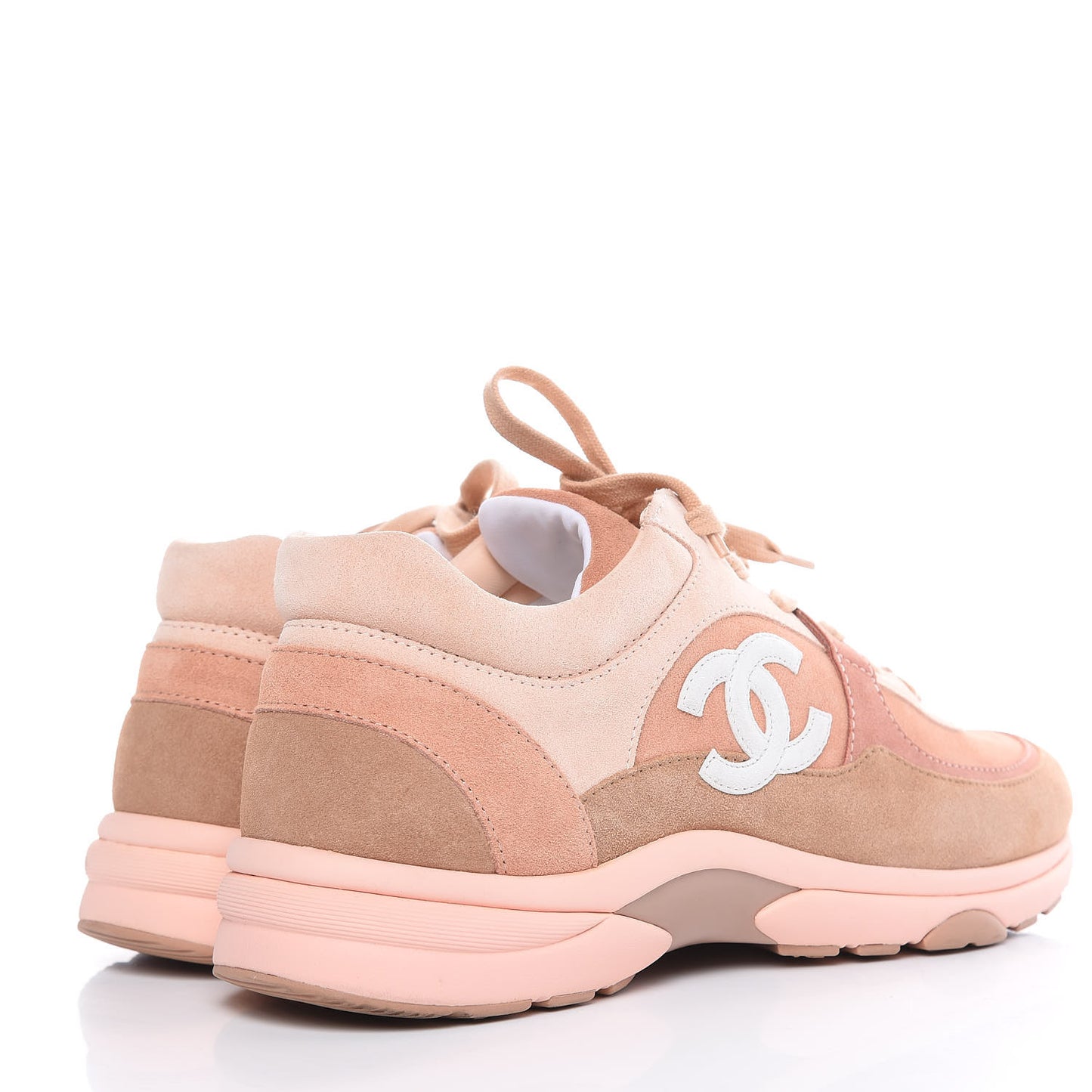 Suede Calfskin CC Sneakers 40.5 Pink