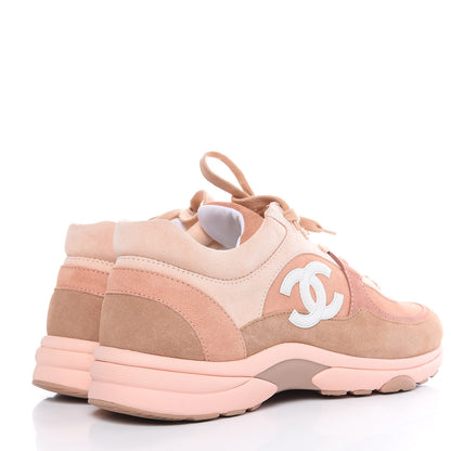 Chanel Suede Calfskin CC Sneakers 40.5 Pink 4 of 12