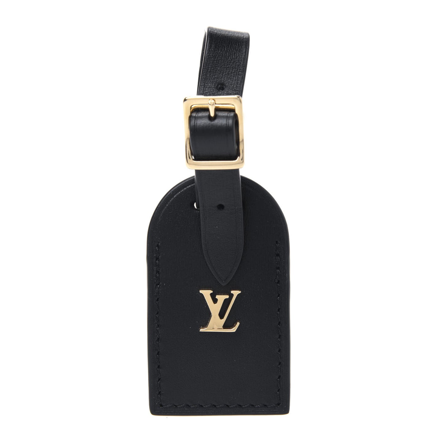 Calfskin City Steamer Luggage Tag Black