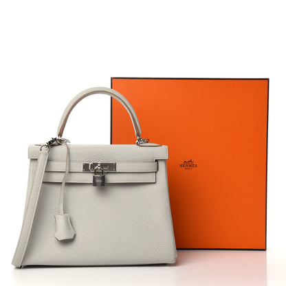 Hermes Taurillon Clemence Kelly Retourne 28 Gris Perle 12 of 12