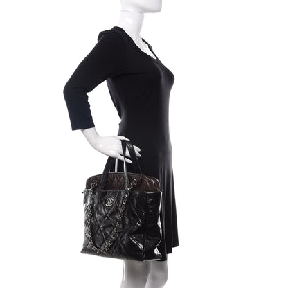 Chanel Glazed Calfskin Lambskin Portobello Tote Black 3 of 11