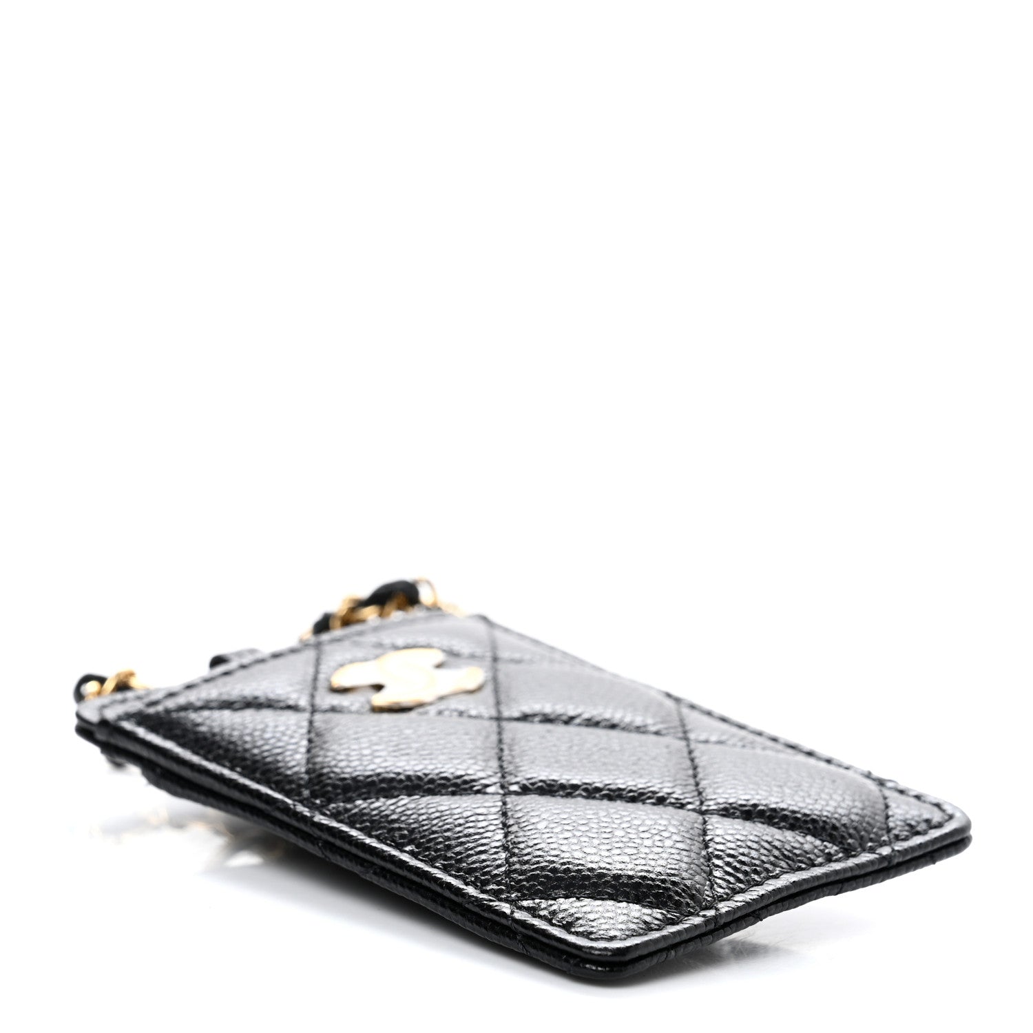 Chanel Caviar Quilted Miss Coco Card Holder On Chain Black 4 of 10