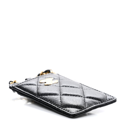 Chanel Caviar Quilted Miss Coco Card Holder On Chain Black 4 of 10