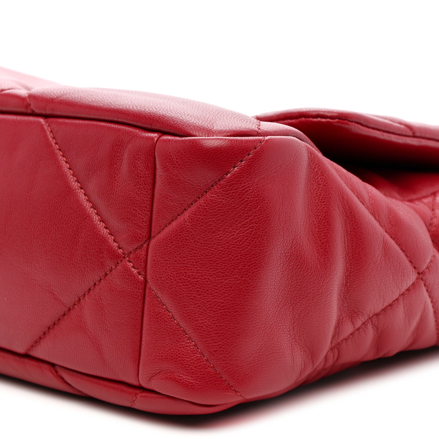 Chanel Goatskin Quilted Large Chanel 19 Flap Dark Pink 10 of 11