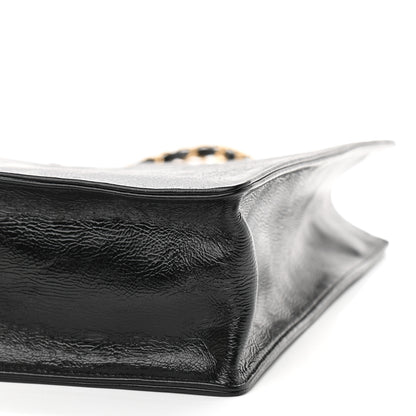 Chanel Shiny Aged Calfskin North South Shopping Bag Black 9 of 9