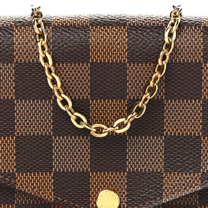 Louis Vuitton Damier Ebene Pochette Felicie Chain Wallet 7 of 10