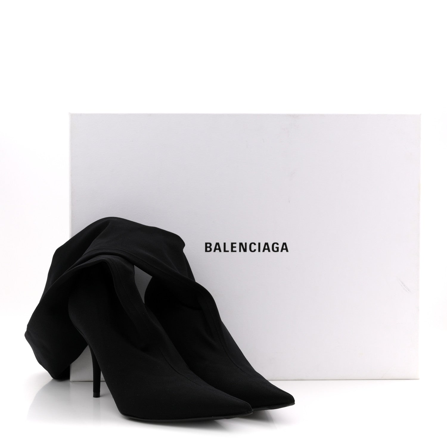 BALENCIAGA ポインテッドトゥ アンクルブーツ ブラック 40 Balenciaga Spandex Pointed Toe Knife Thigh High Boots 40 Black
