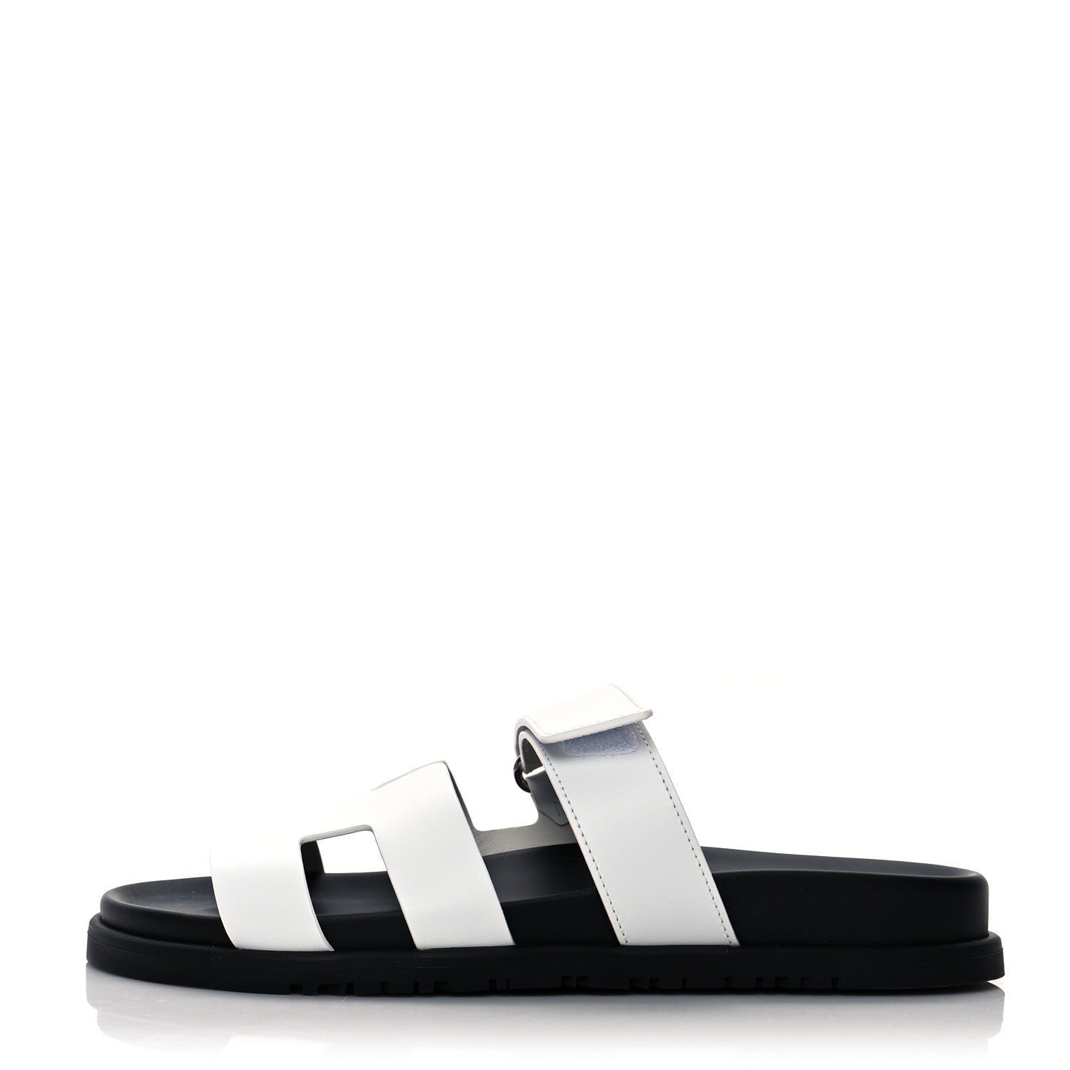 Hermes Calfskin Womens Chypre Sandals 38.5 White 1 of 8