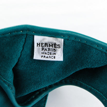 Hermes Lambskin Fingerless Clous de Selle Gloves Size 7 Malachite 4 of 5