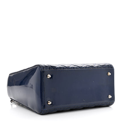Christian Dior Patent Cannage Medium Lady Dior Navy Blue 4 of 14