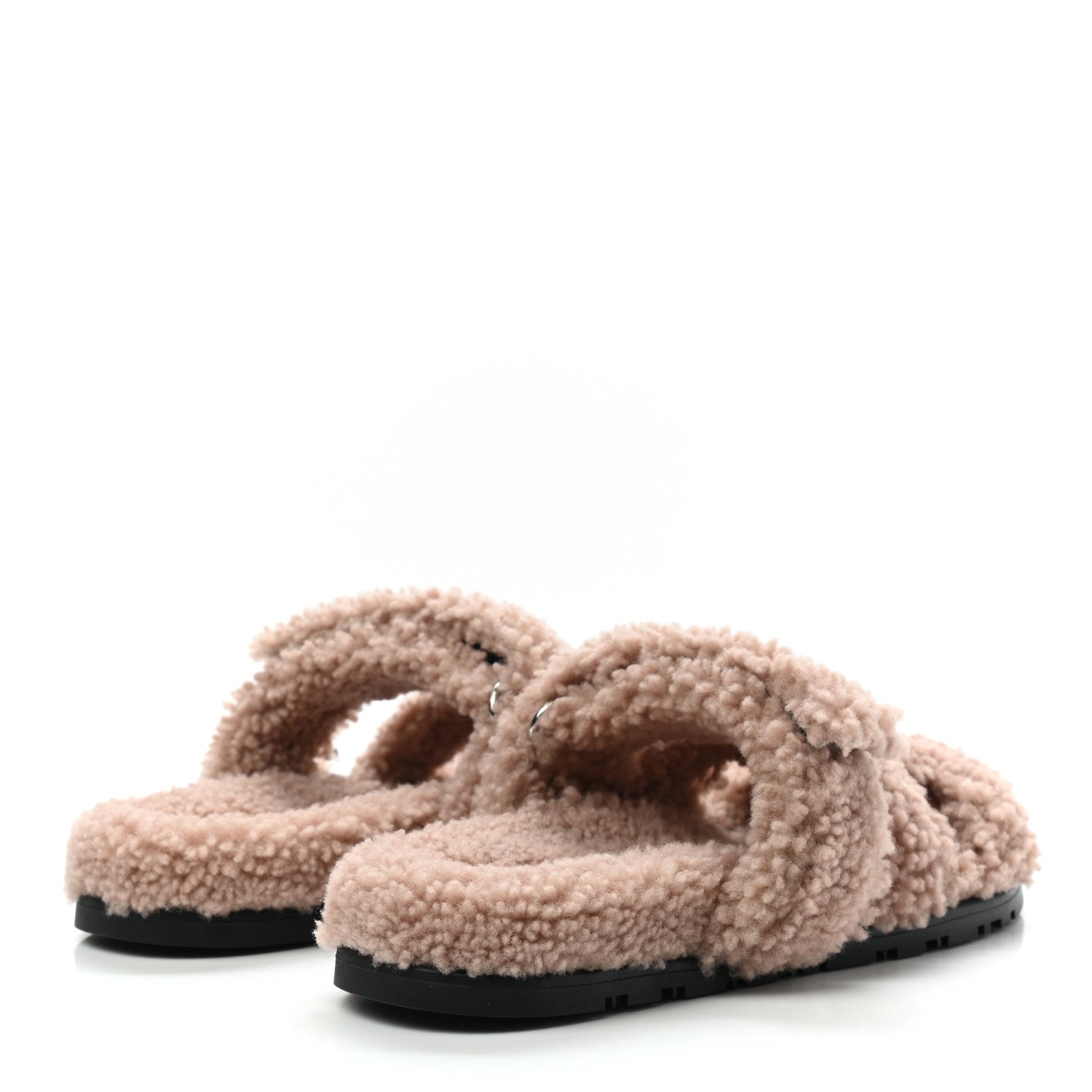 Hermes Woolskin Womens Chypre Sandals 36.5 Bois De Santal 4 of 8