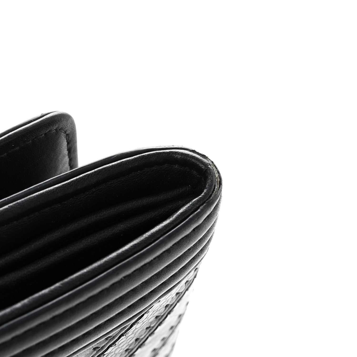 Chanel Calfskin Caviar Quilted Chevron Mixed Boy Wallet On Removable Chain Black 15 of 17