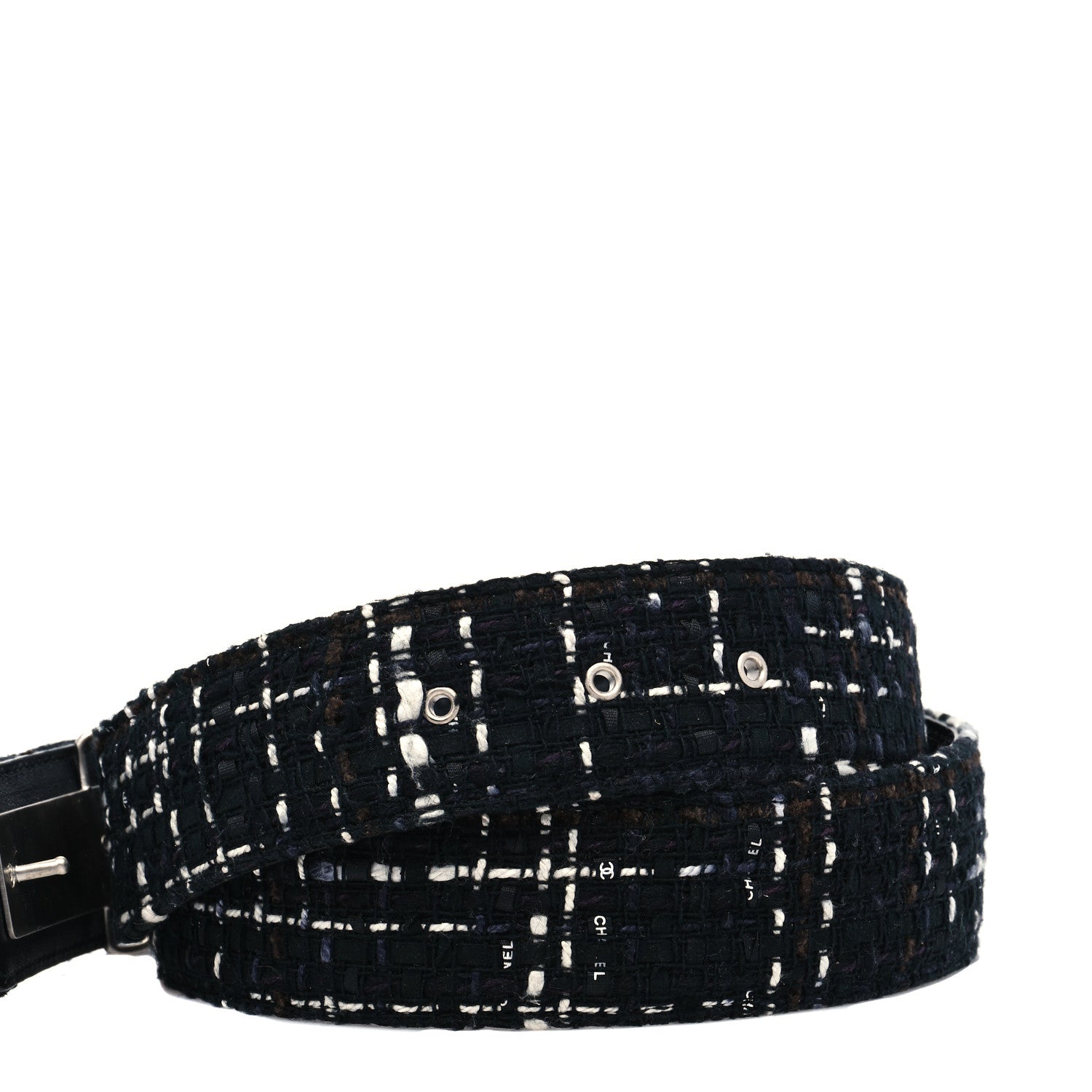 Chanel Tweed Logo Belt 75 30 Black Multicolor 3 of 5